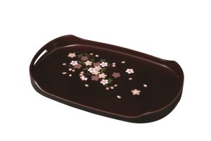 画像1: 15.0 小判盆 溜 里桜