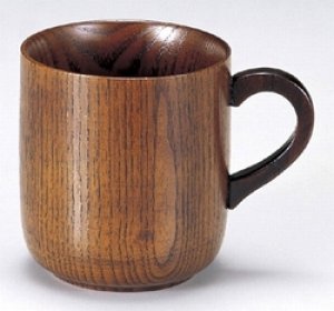 画像1: 木製 マグカップ 拭漆