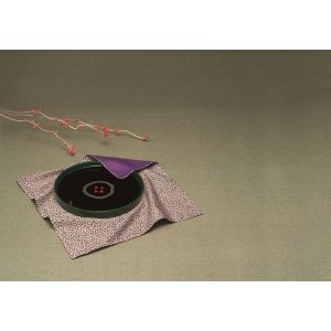 画像: 木製 10.0 丸盆 延寿萬歳 （ふろしき付）
