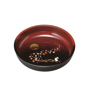画像: 8.0 菓子鉢 杢塗分け 春秋月うさぎ