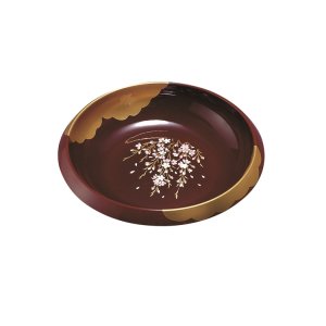 画像: 7.5 菓子鉢 溜 金雲さくら
