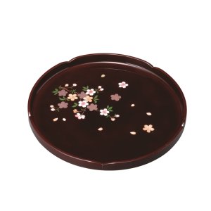 画像: 10.0 丸（花型） 盆 溜 里桜