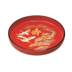 画像: 丸盆 朱 寿鶴