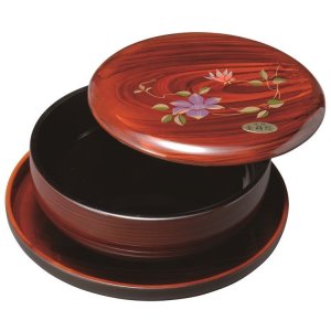 画像: 　6.0 菓子器 盆付 木目 新鉄仙花