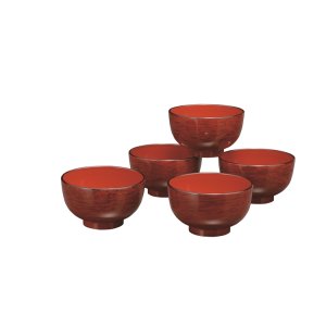 画像: 　レンジ汁椀 布袋型 ゴトウ杢（5客入）（食器洗浄機対応）