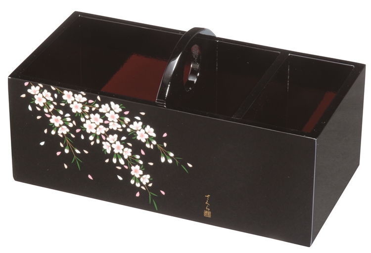 画像1: 　木製 リモコンラック 黒 さくら桜