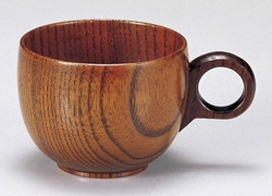 画像1: 木製 スープカップ 拭漆